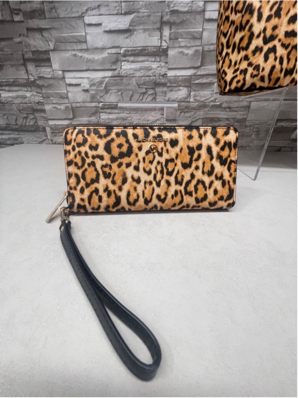Michael Kors Charm Meduim Carryall Tote Cheetah Print & Matching Wallet Marigold - Picture 8 of 13